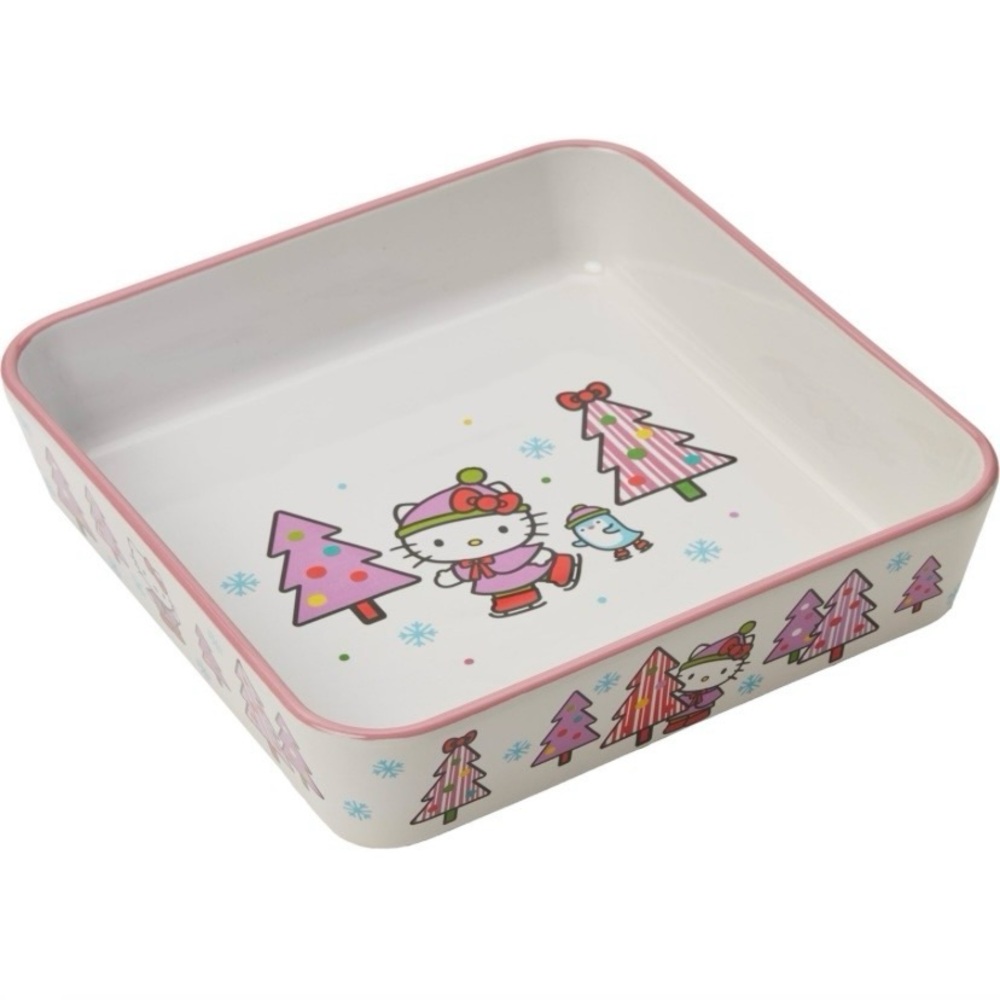 Hello Kitty Christmas Skate Square Baking Dish 
8.5"